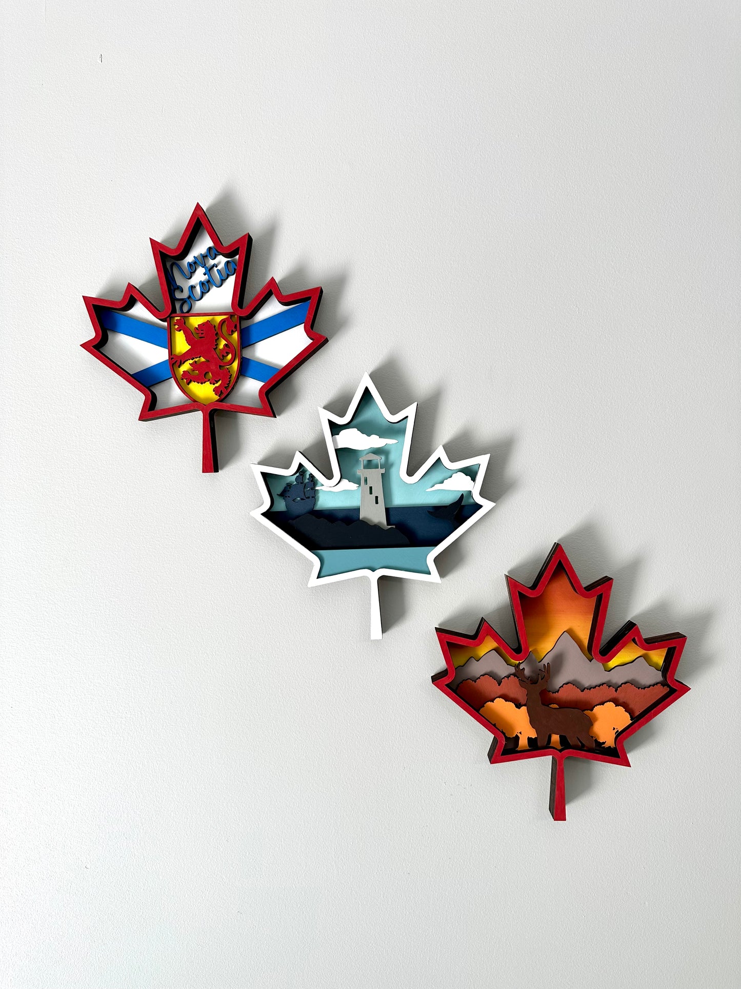 Collection of 3 maple leaf sets