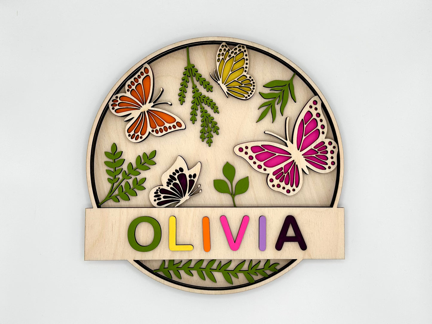 Personalized Door Sign Colouring Kit "Butterflies"