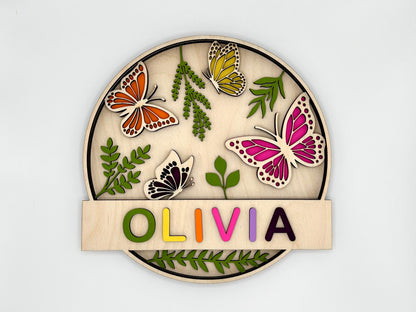 Personalized Door Sign Colouring Kit "Butterflies"