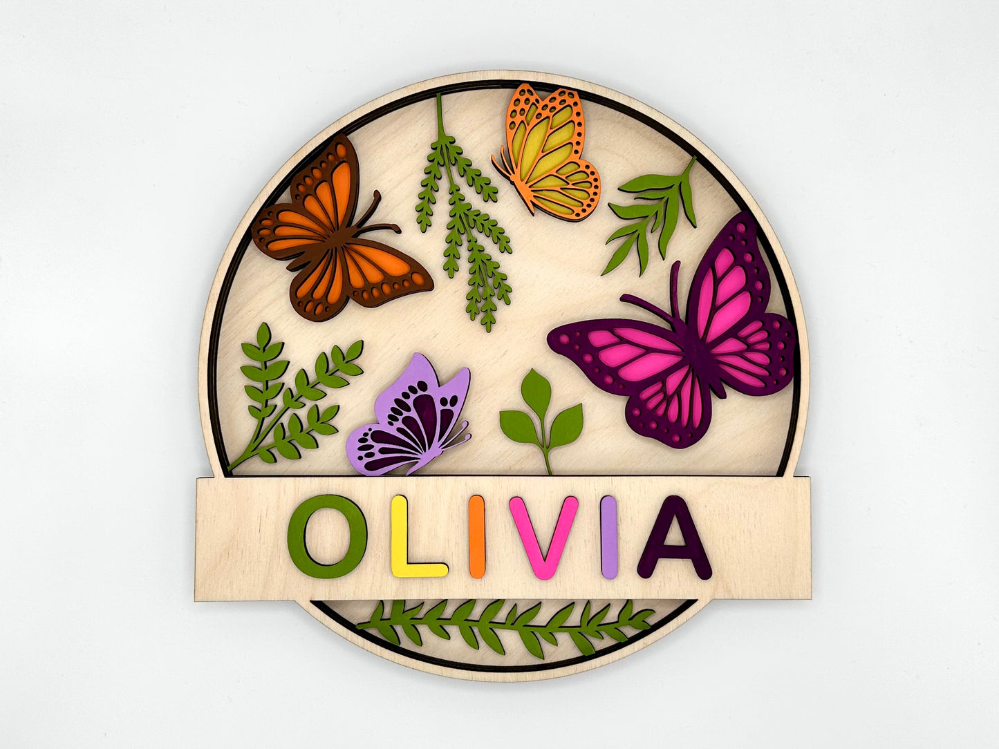 Personalized Door Sign Colouring Kit "Butterflies"