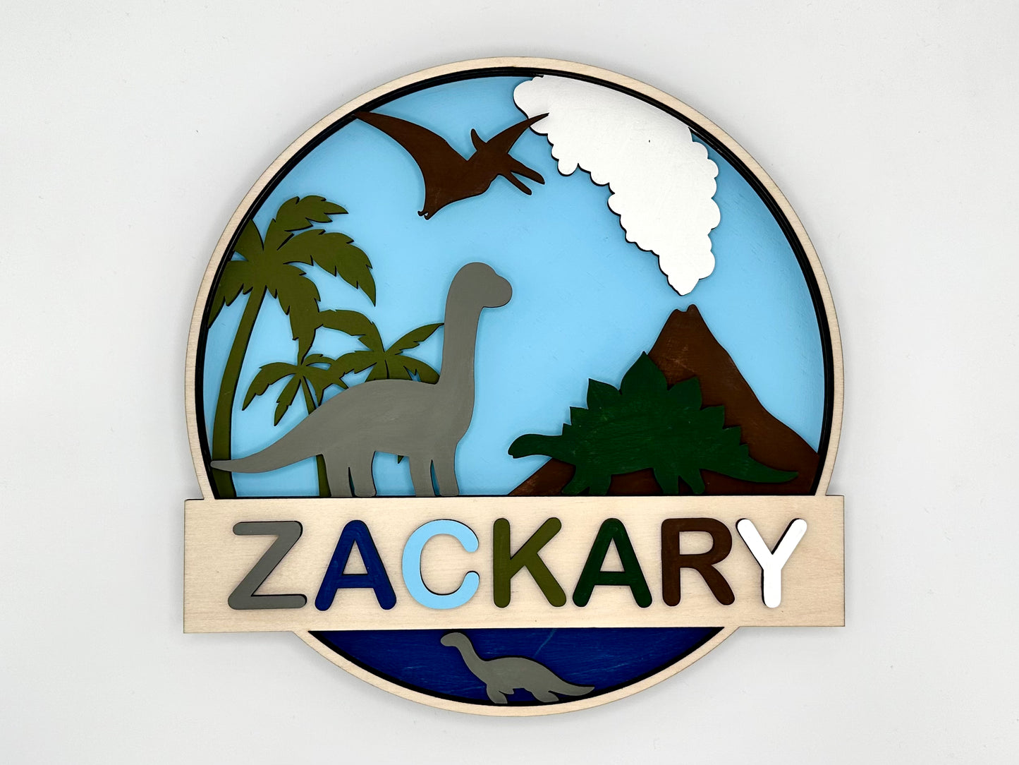 Personalized Door Sign Colouring Kit "Dinosaurs"