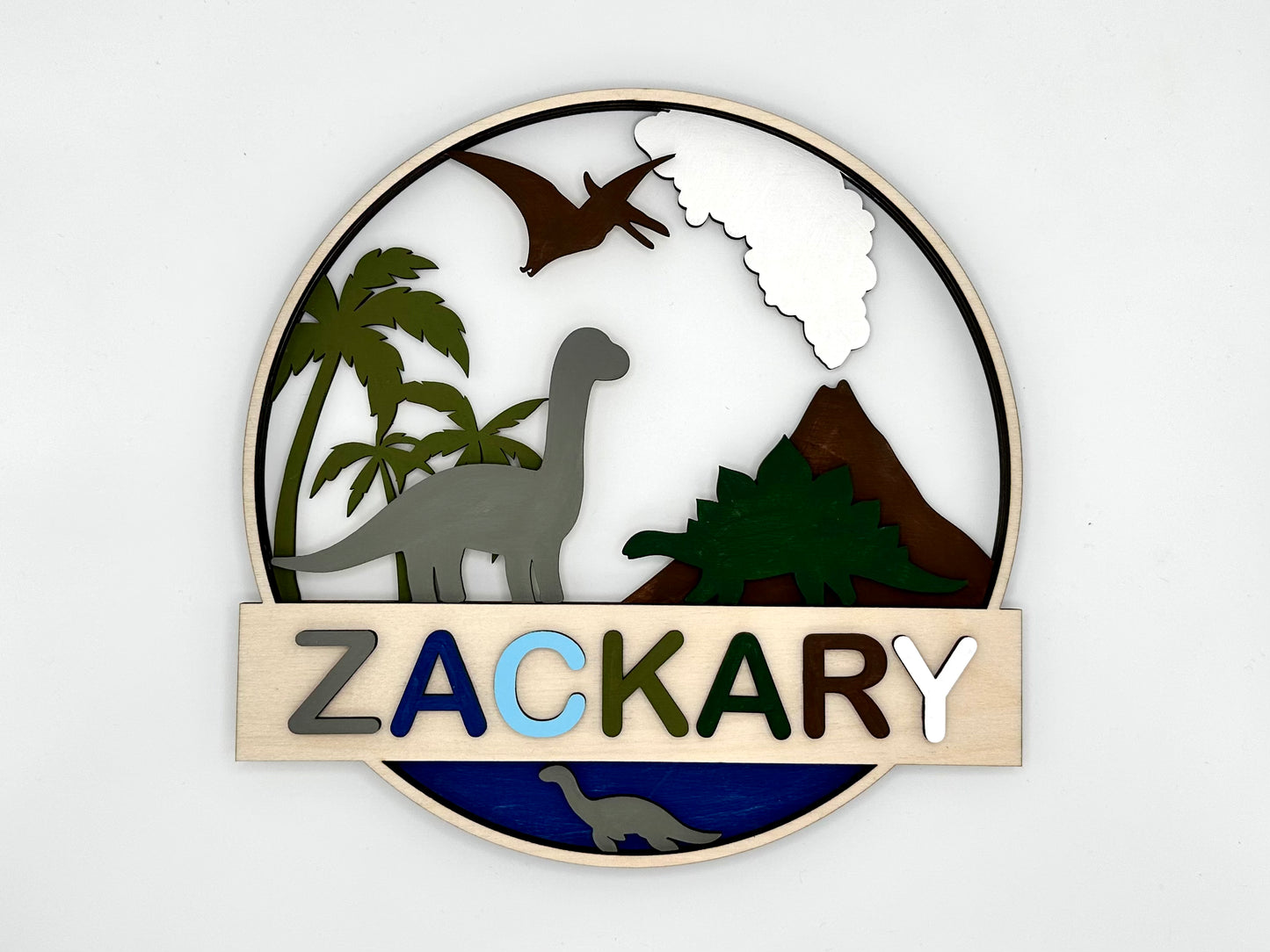 Personalized Door Sign Colouring Kit "Dinosaurs"