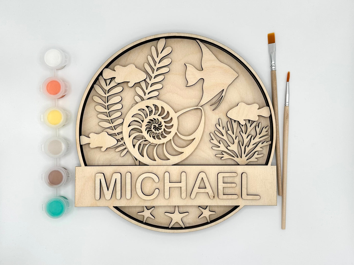 Personalized Door Sign Colouring Kit "Under the Sea"