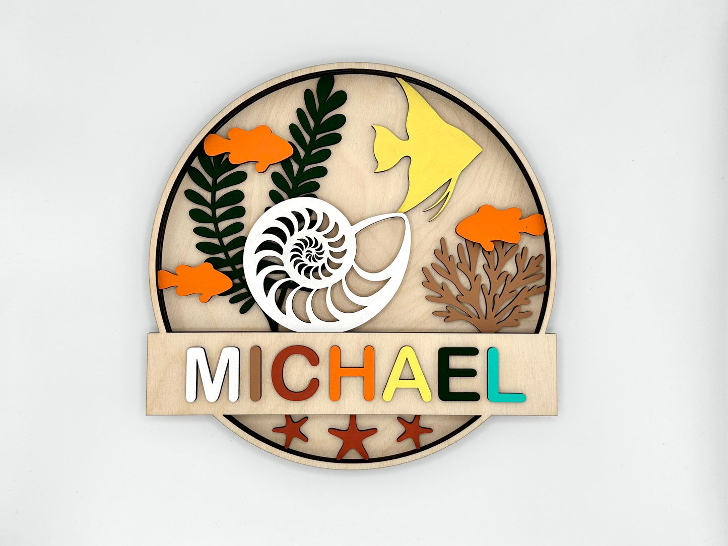 Personalized Door Sign Colouring Kit "Under the Sea"