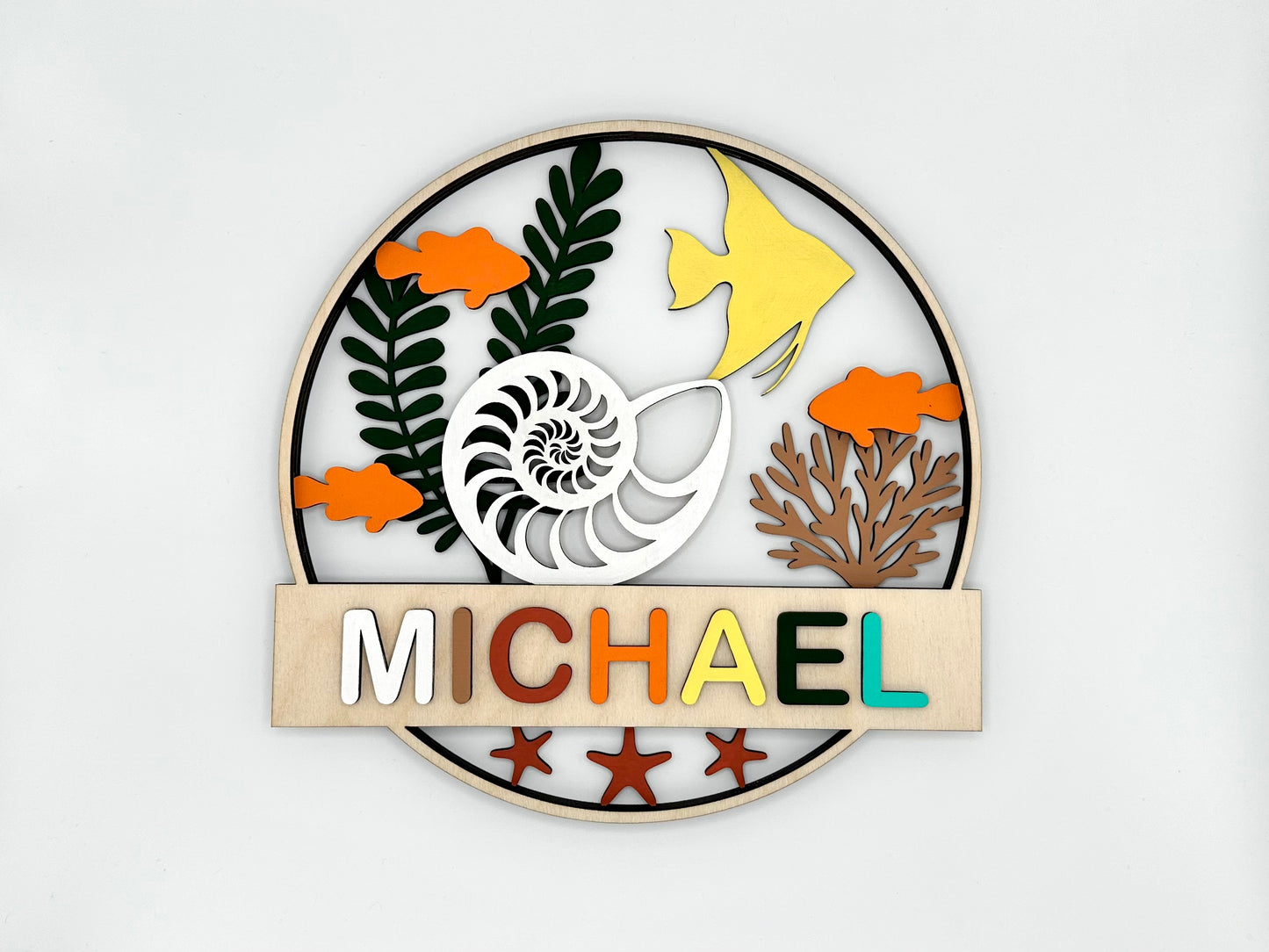 Personalized Door Sign Colouring Kit "Under the Sea"